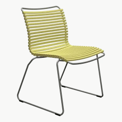 Chaise en métal et plastique jaune citron sans accoudoirs 58x82cm Click - Houe