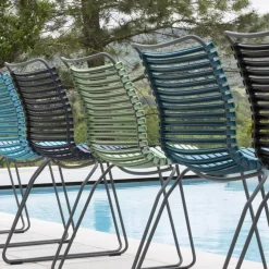 Chaise en métal et plastique vert olive CLICK - Houe