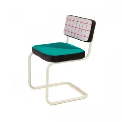 Chaise en métal et tissu coloré Red grid - Seletti