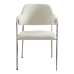 Chaise en métal et tissus blanc peluche Albert - Nordal