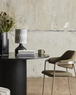 Chaise en métal et tissus vert peluche Albert - Nordal