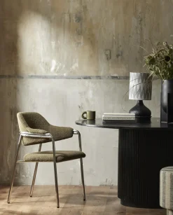 Chaise en métal et tissus vert peluche Albert - Nordal