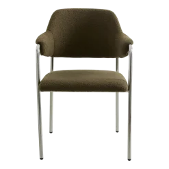 Chaise en métal et tissus vert peluche Albert - Nordal