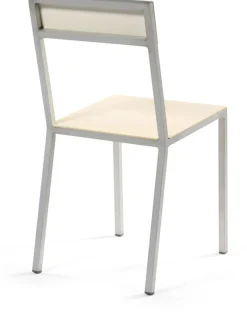 Chaise en métal ivoire et blanc 52x39x80cm - valerie_objects