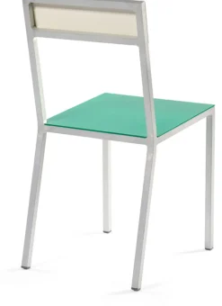 Chaise en métal vert et blanc 52x39x80cm - valerie_objects