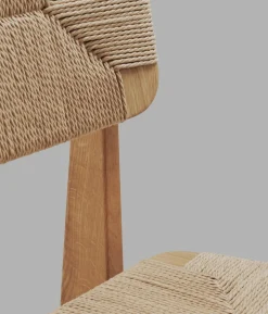 Chaise en papier tissé et bois de chêne naturel C-Chair - Gubi
