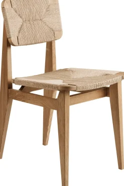 Chaise en papier tissé et bois de chêne naturel C-Chair - Gubi