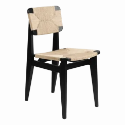 Chaise en papier tissé et bois de chêne noir C-Chair - Gubi