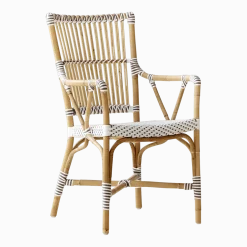 Chaise en rotin avec accoudoirs Monique - Sika Design