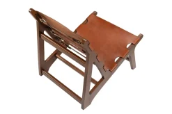 Chaise en teck et cuir naturel 60x82x74cm Nomad - Versmissen