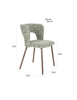 Chaise en tissu beige et métal Arven - The Cool Republic