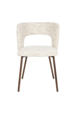Chaise en tissu beige et métal Arven - The Cool Republic