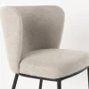Chaise en tissu beige et métal noir Marius - The Cool Republic