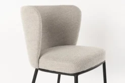 Chaise en tissu beige et métal noir Marius - The Cool Republic