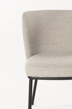 Chaise en tissu beige et métal noir Marius - The Cool Republic