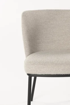 Chaise en tissu beige et métal noir Marius - The Cool Republic