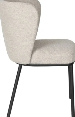 Chaise en tissu beige et métal noir Marius - The Cool Republic