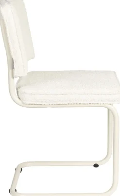 Chaise en tissu bouclé et aluminium blanc Ridge - Zuiver
