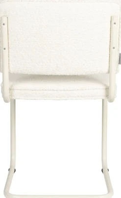 Chaise en tissu bouclé et aluminium blanc Ridge - Zuiver