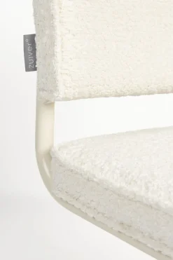 Chaise en tissu bouclé et aluminium blanc Ridge - Zuiver