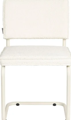 Chaise en tissu bouclé et aluminium blanc Ridge - Zuiver