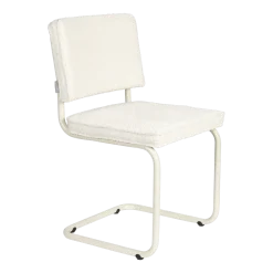Chaise en tissu bouclé et aluminium blanc Ridge - Zuiver