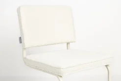 Chaise en tissu bouclé et aluminium blanc Ridge - Zuiver
