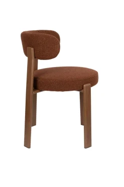 Chaise en tissu bouclette marron et métal marron Sora - The Cool Republic