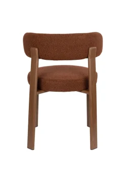 Chaise en tissu bouclette marron et métal marron Sora - The Cool Republic