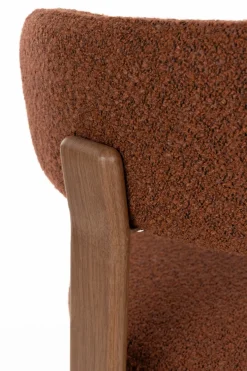 Chaise en tissu bouclette marron et métal marron Sora - The Cool Republic