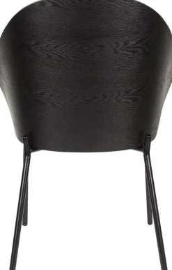 Chaise en tissu bouclé noir Rodin - Dutchbone