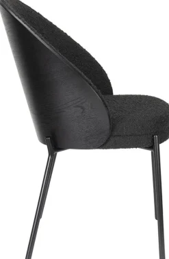 Chaise en tissu bouclé noir Rodin - Dutchbone