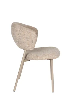 Chaise en tissu et acier beige Nalia - The Cool Republic