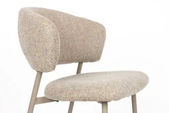 Chaise en tissu et acier beige Nalia - The Cool Republic