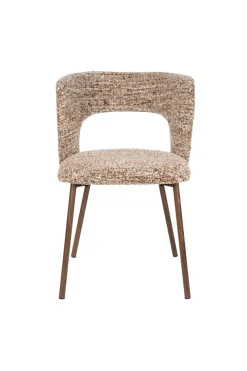 Chaise en tissu marron et métal Arven - The Cool Republic