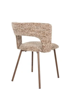 Chaise en tissu marron et métal Arven - The Cool Republic