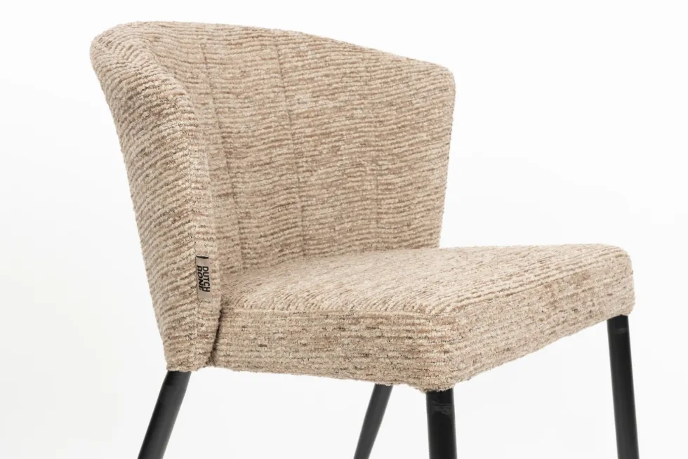Chaise en tissu marron et métal noir Georgia - Dutchbone