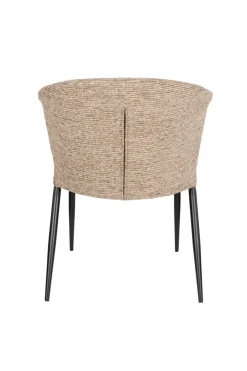 Chaise en tissu marron et métal noir Georgia - Dutchbone