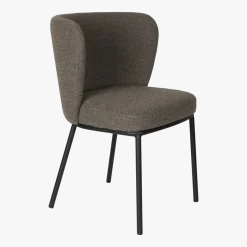Chaise en tissu marron et métal noir Marius - The Cool Republic