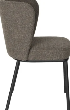 Chaise en tissu marron et métal noir Marius - The Cool Republic