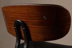 Chaise en tissu noir et bois de frêne Blackwood - Dutchbone
