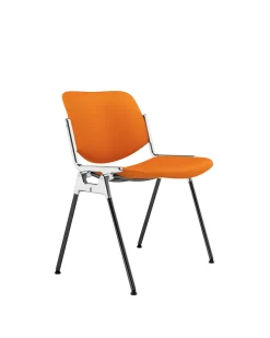 Chaise en tissu orange et acier chromé DSC 106 - Anonima Castelli