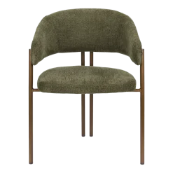 Chaise en tissu vert et acier bronze Naida - Dutchbone