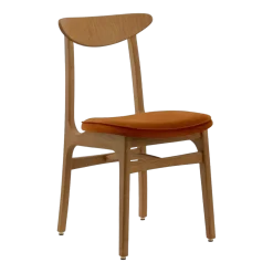 Chaise en velours sierra et frêne foncé 52 x 45 Série 200-190 Mix - 366 Concept