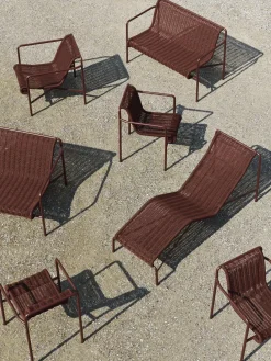 Chaise extérieure en cordons et acier bordeaux 63x66x80cm Cord - Hay