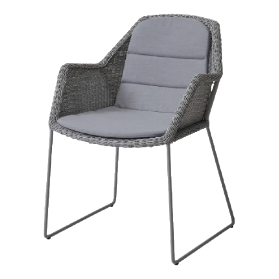 Chaise grise avec coussin gris Breeze - Cane-Line