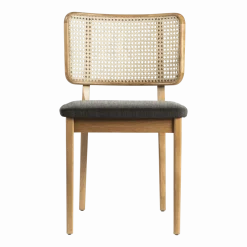 Chaise grise en chêne naturel Cannage - RED Edition