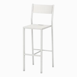 Chaise haute en acier mat blanche 110 cm Take - Matière Grise