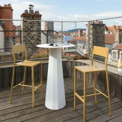 Chaise haute en acier mat blanche 110 cm Take - Matière Grise
