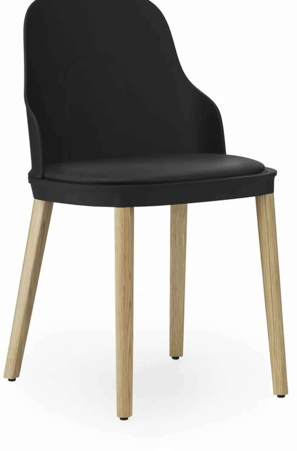 Chaise à l'assise en cuir noir et au pietement en chêne Allez noir - Normann Copenhagen